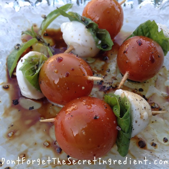 Tomato Basil and Mozzarella Pops