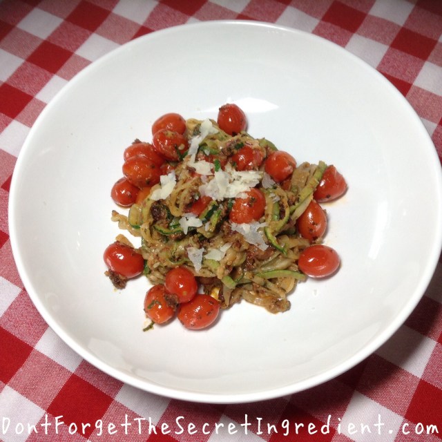 Sundried Tomato Pesto and Zoodles