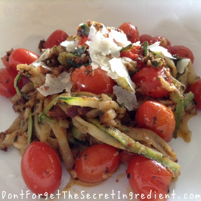 sundried tomatoes and zoodles