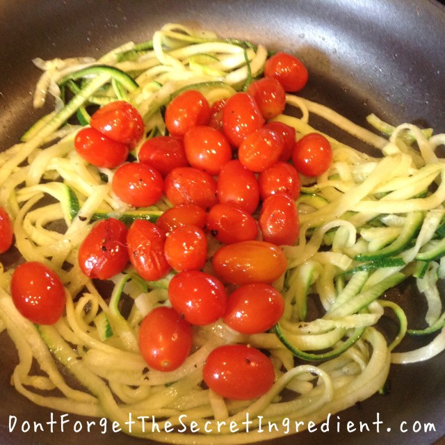 zoodles and tomatoes