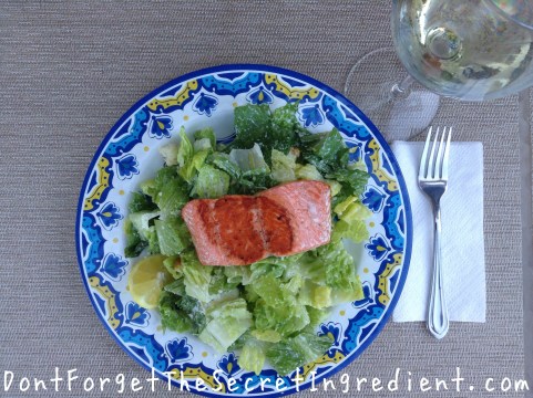 Ceasar Salad with Seared Salmon