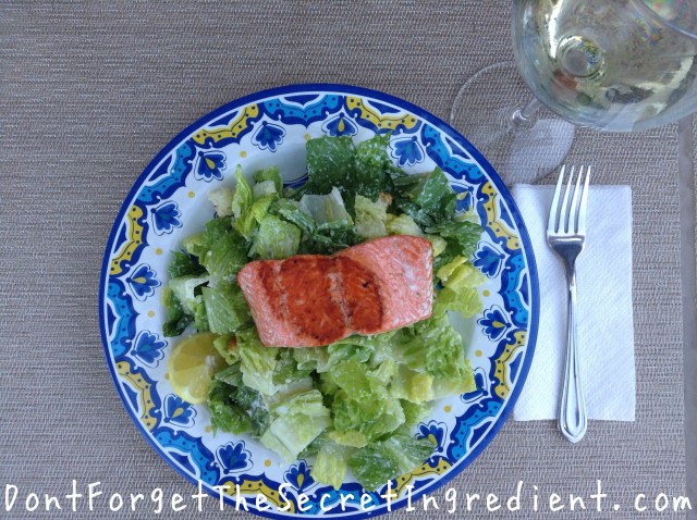 Ceasar Salad with Seared Salmon