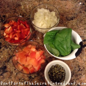 cheicken Cacciatore-chopped ingredients