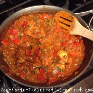 Chicken Cacciatore-making sauce